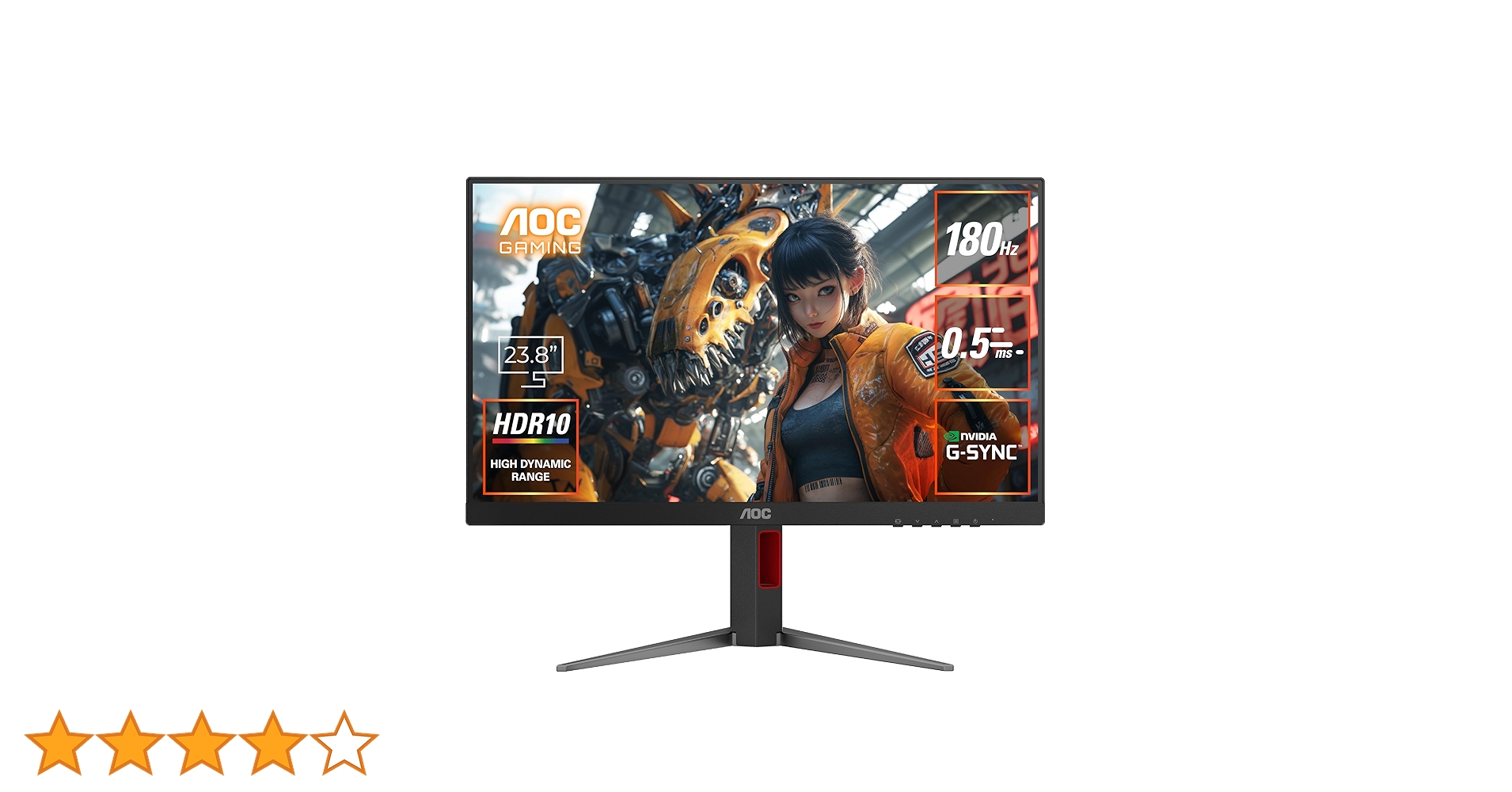 AOC ゲーミングモニター 23.8型/IPS/180Hz 24G4 AOC 24G4/11 23.8インチ フルHD 180Hz ゲーミングモニター FastIPS 1ms